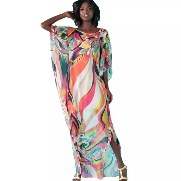 5⭐️Fave! Watermark Kimono Caftan Coverup - Picture 2 of 7